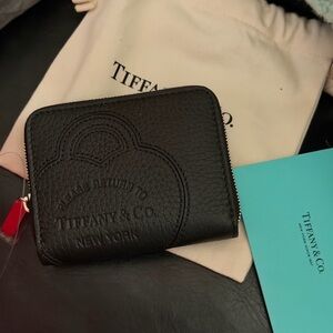 Tiffany & Co. Black Embossed Leather Wallet